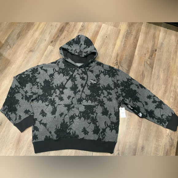 New PRPS Breckenridge Pullover Hoodie Black & Gray E109S38 Men's Sz L